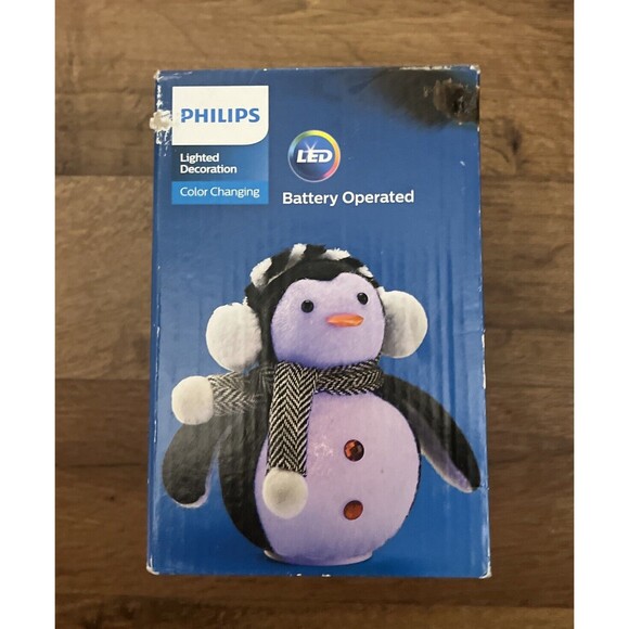 Phillips Other - Philips Battery Operated LED Christmas Snowman Light Black Hat and Scarf Tested